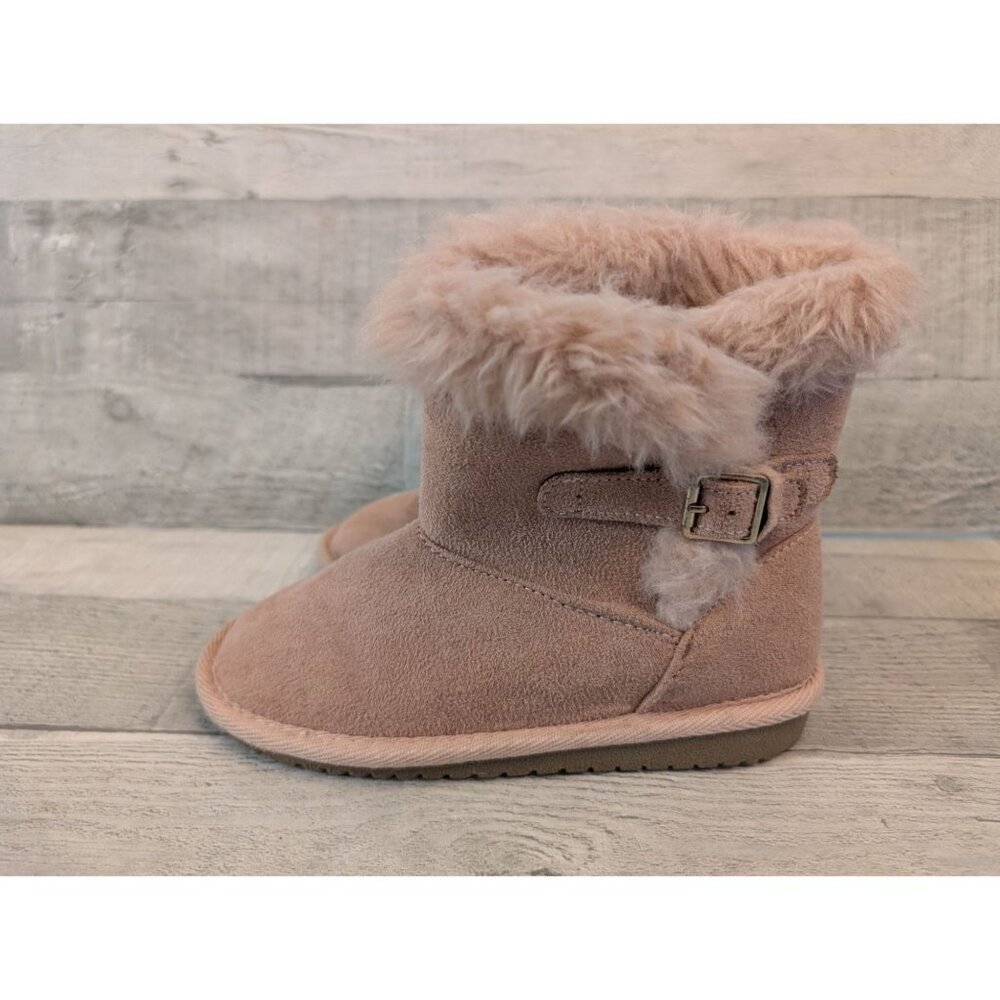 Girls Faux Suede & Faux Fur Ankle Boots Size 11 By The Childrens Place